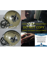 Latavius Murray signed New Orleans Saints mini football helmet COA proof... - $118.79
