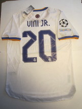 Vini Jr. Real Madrid UCL Final Match Slim White Home Soccer Jersey 2021-2022 - £79.93 GBP