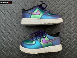 Nike Air Force 1 Purple Green Neptune Sneakers Shoes AH7350-500 Children... - £38.75 GBP