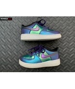 Nike Air Force 1 Purple Green Neptune Sneakers Shoes AH7350-500 Children... - £38.93 GBP