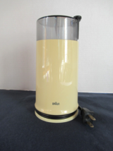 Braun Coffee Mill Grinder  Vintage 4-041 touch top yellow tested working - £19.54 GBP