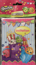 Shopkins Invitations (8) ~ Birthday Party Supplies Stationery Cards Notes Pink - $9.78
