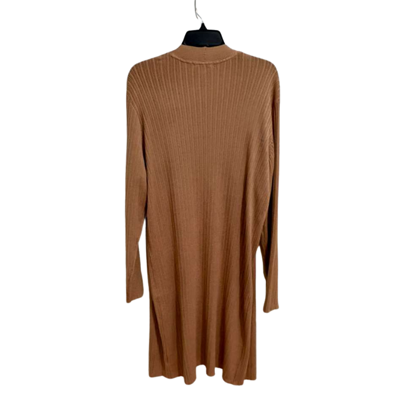 Time and Tru Brown Ribbed Duster Cardigan Women’s XXL Long Open Front Item image 3