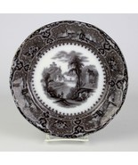 John Alcock Vincennes Black Mulberry Flow Dinner Plate, Antique England ... - £27.40 GBP