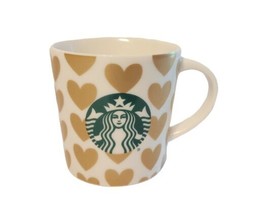 Starbucks Espresso 3 oz Cup Mug White Gold Hearts Mermaid Logo Demitasse EUC - £8.78 GBP