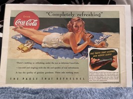 1941 Coca Cola Completely Refreshing Vintage WWII Era Print Ad - $8.51