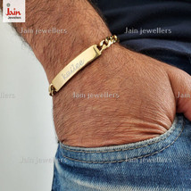 18 Kt, 22 Kt Real Solid  Gold Personalized Handmade Men&#39;s Bracelet 14 - 29 Gms - £1,958.63 GBP+