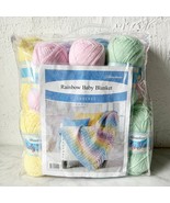 Herrschners Rainbow Baby Blanket Crochet Kit - Baby Yarn + Pattern 39 x 42 - $53.25 CAD
