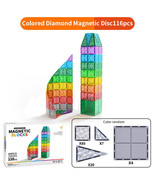 116pcs Magnetic Tiles Set Colorful Blocks 3D Diamond Building Educationa... - £99.59 GBP