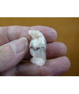 (Y-PEN-510c) little 1&quot; tan white Agate PENGUIN ice baby bird gemstone FI... - $8.59