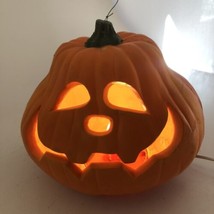Gemmy Industries Halloween 9&quot; Lighted Blow Mold Jack-O-Lantern Pumpkin - £15.65 GBP