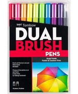 Tombow Professional Dual Brush Pens (9 plus blender pen) Bright Palette ... - £13.63 GBP