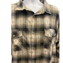 Hurley Shirt Men XXL Brown Plaid Flannel Button Up Long Sleeve Pockets C... - $354.47 MXN