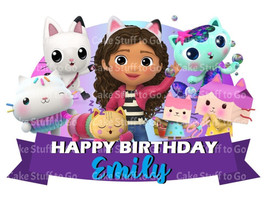Gabby&#39;s Dollhouse Edible Cake Topper Birthday Party - £10.21 GBP