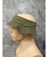 Olive Green Open Top Bucket Hat Unisex 58cm Safari Floppy Sun Cap Short ... - €9,30 EUR