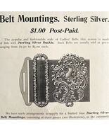 Sterling Silver Belt Mounting 1894 Advertisement Victorian Accessory ADB... - $14.01 CAD