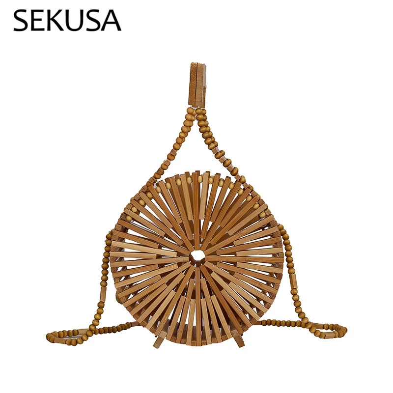 Circular Women  Evening Bags  Out Fashion Straw Day Clutch  Chain Party Handbags - £78.00 GBP