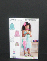 Simplicity Pattern Child&#39;s Dress, Top, Shorts &amp; Bag Purse Size 3-8 (D0910) - £5.03 GBP