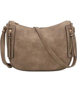 Leather Two Front Zipper Pocket Crossbody Bag - £46.74 GBP