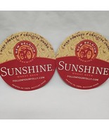 (2) Sunshine Wheat Beer New Belgium Brewing Coaster 4&quot; - $128.30 MXN