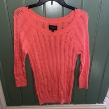 Womens American Eagle Outfitters Coral Sweater Size L 3/4 Sleeve - £11.40 GBP