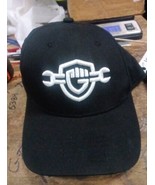 Black Baseball Cap With White Mechanic Logo, Adjustable, 1066 - £23.17 GBP