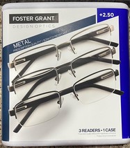 Design Optics by Foster Grant Lyden Semi-Rimless Rectangular Reading Glasses, 3- - £44.65 GBP