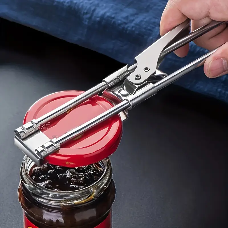 1pc Stainless Steel Adjustable Jar &amp; Bottle Opener with Ergonomic Grip - $9.99