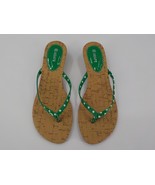 Agape Sandals Womens SZ 8 1/2 Thong Flip Flops Style Green White Polka D... - $14.99