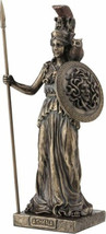 Ancient greek goddess athena/minerva shield with cold cast bronze statue 20cm - £62.12 GBP