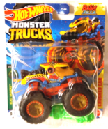 Hot Wheels 2023 Monster Trucks 1:64 Scale Bash Zilla Truck w/Crushed Car... - $8.95