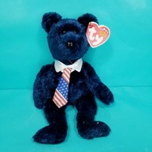 2001 Ty Original Beanie Babies POPS The Blue Necktie Bear w/Tags 8&quot;  USA... - £10.27 GBP