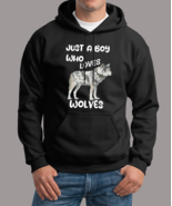 a boy loves wolves Unisex Hoodie - £31.46 GBP