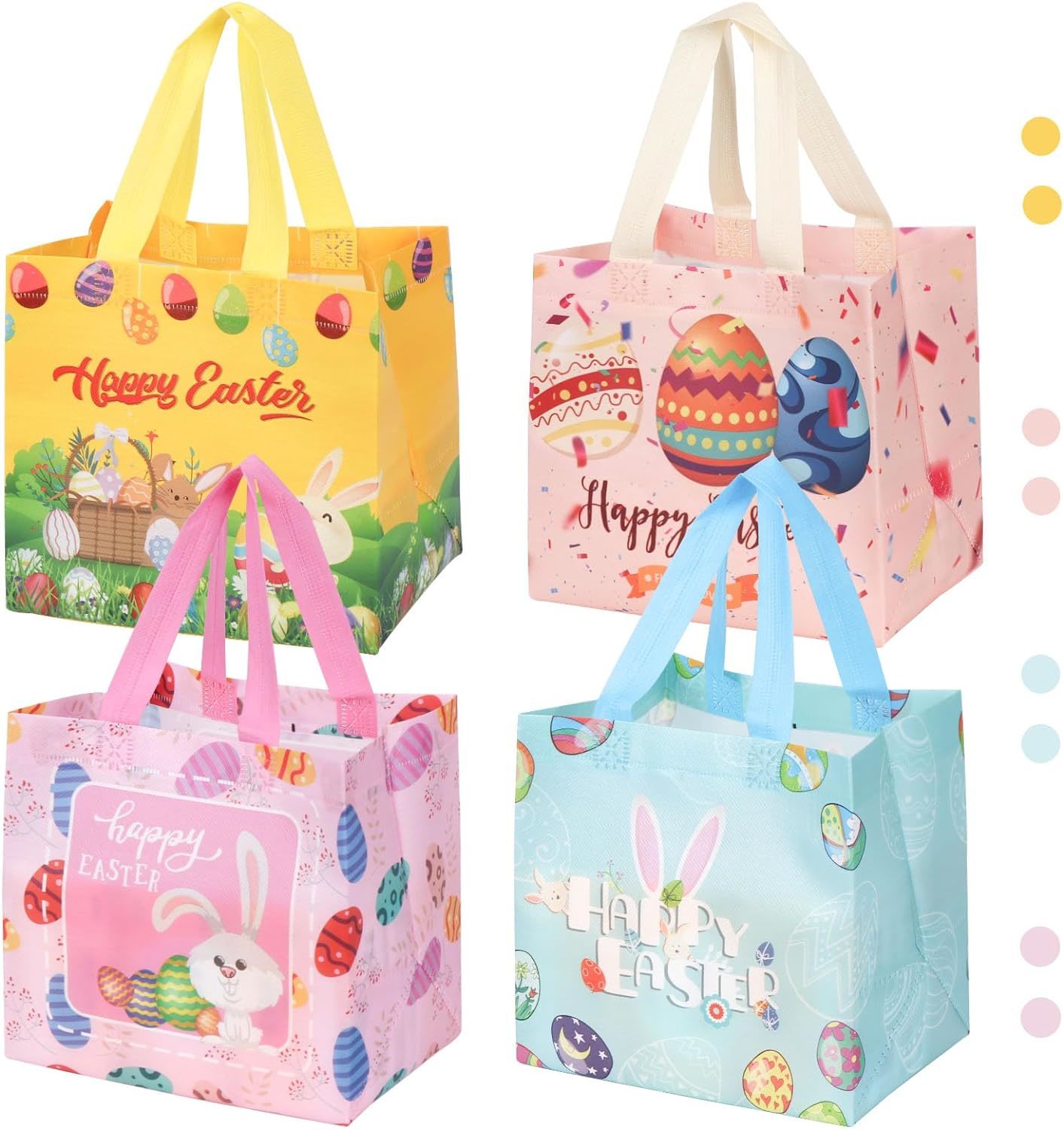 Easter Gift Bags 8PCS Easter Non Woven Bags with Handles Happy Easter Egg Hunt B - $37.66
