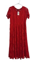 NWT Torrid Women&#39;s Red Lace Fit &amp; Flare Dress, Size L (12) - $44.55