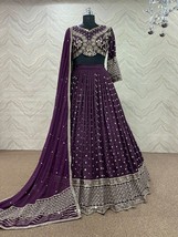 Women Designer Lehenga Choli &amp; dupatta , Maslin Silk with heavy embroidery - £45.88 GBP