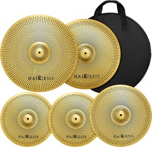 5 Pieces Of Golden Drummer Practice Cymbals, 14&#39; Hi-Hat, 16&#39; Crash, 18&#39; Crash, - £81.25 GBP