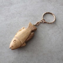 Wooden Fish Keychain, Olive Wood Fish Keychain, Fish Keyring for Luck, Handmade  - £23.86 GBP