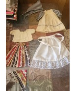 Lot of 6 Pcs Girl Doll Clothes Handmade Dress Skirt W/ Matching Scarves,... - $35.86 CAD