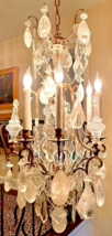 Late 19th Century French Gilded Bronze Quartz Rock Crystal 6-Light Chand... - $8,909.01