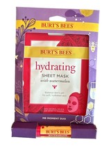 Burt&#39;s Bees Me Moment Duo Hydrating Sheet Mask &amp; Lip Balm Gift Set Watermelon - £10.05 GBP