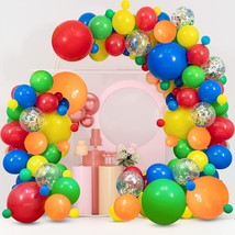 Fiesta Balloons Garland Arch Kit,117Pcs Rianbow Confetti Balloons In 4 Size 18&quot;1 - £20.35 GBP