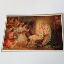 Holy prayer card vtg paper ephemera Catholic Christian postcard nativity... - $14.80