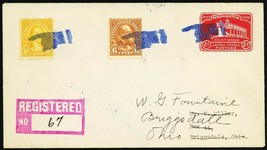 Pointing Finger 3 Strong Blue Strikes Fancy Cancel Registered Cover Stua... - £299.75 GBP