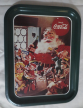 Coca Cola Metal Santa in Workshop flat Tray 1992 - $9.65