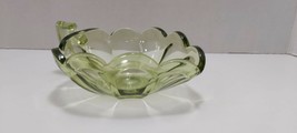 Vintage Olive Green Glass Leaf Handled Dish Candy Serving - £13.70 GBP