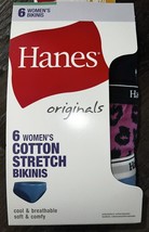 Hanes Originals ~ 6-Pair Women&#39;s Bikini Underwear Panties Cotton ~ 2XL/9 - £15.84 GBP
