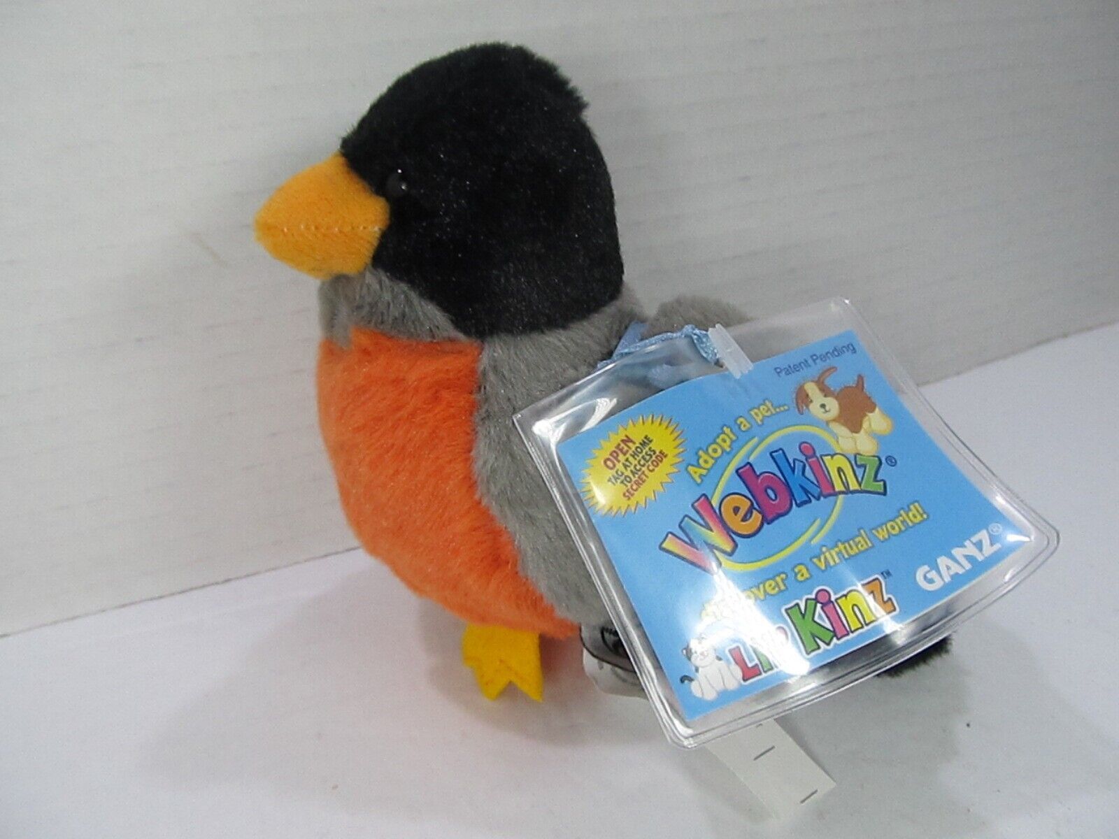 GANZ Lil'Kinz Robin Grey Orange Bird with Sealed Code 6" Stuffed Animal Toy - £8.89 GBP