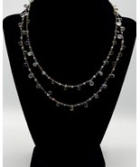 Vtg Satellite Necklace Gold Tone Chain Multicolor Crystals Dainty 36&quot; Lo... - €21,16 EUR