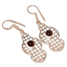 Pink Tourmaline Cab Gemstone 925 Silver Overlay Handmade Drop Dangle Earrings - £7.47 GBP